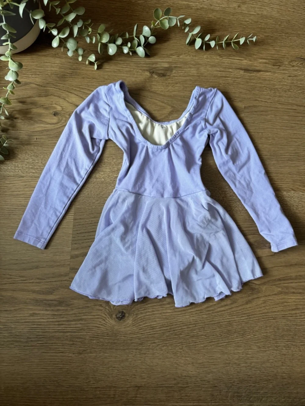 Dansina Lavender Ballet Leotard Dress Girls Long Sleeve Dance Tutu Size XS